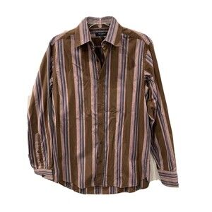 Ted Baker Brown Striped Casual Button Down Shirt